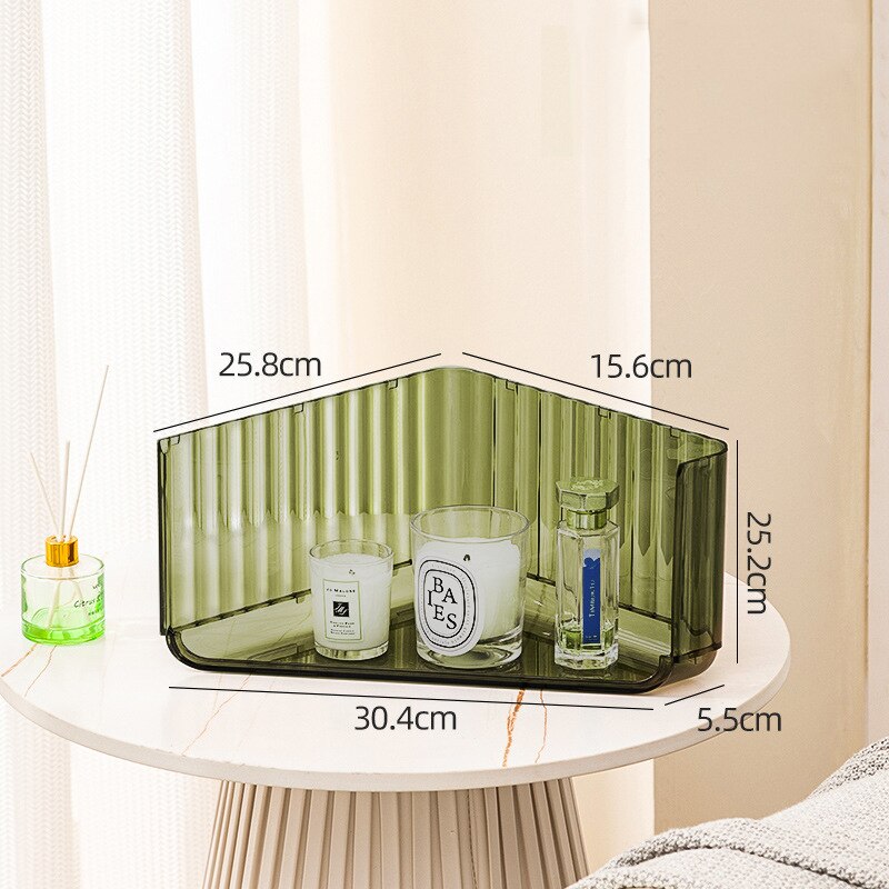 Yickyue  Cosmetic Storage Box Perfume Organizer Toy Show Finishing Box Living Room Desktop Books Ornament Bathroom Triangle Storage Rack