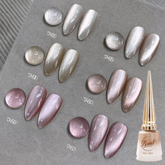 YICKYUE  -  Magnetic Cat Eye Gel Nail polish Pink Purple Sparkling Glitter Semi Permanent Nail Gel Soak Off UV LED Nail Varnish for Nail art