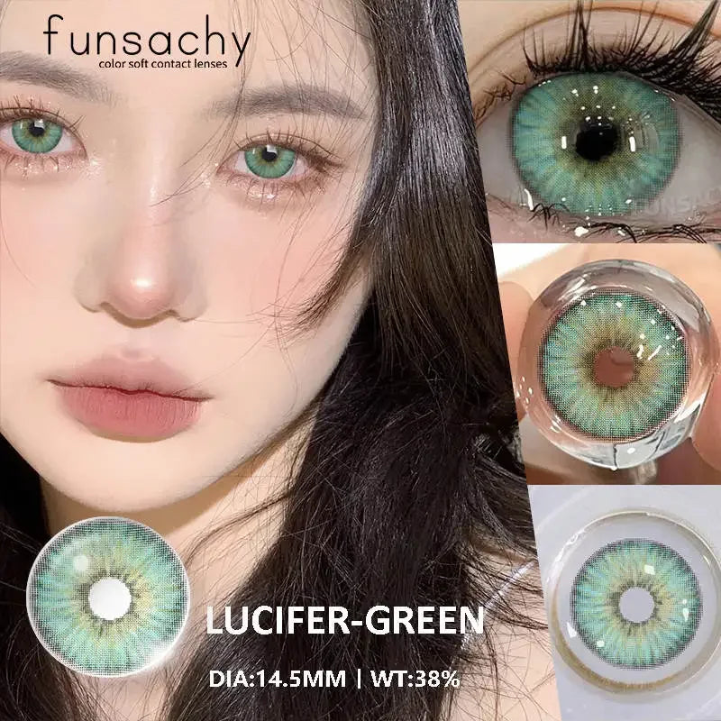 YICKYUE  -  1pair Gray Colored Contact Lenses Beauty Cosmetic Makeup Pupils Blue Contact Lenses Big Eyes Color Lenses Free Shipping