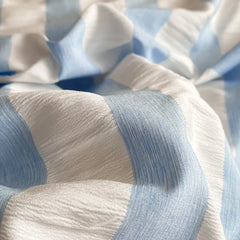 YICKYUE  -  Chic Seersucker Bedding Set Washed Brushed Comforter Duvet Cover Flat Sheets Pillowcase Lightweight Soft Home Textile Bed Linen
