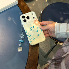 Cute IMD Bling Blue Foil Fish Phone Case for IPhone 15 16 Pro Max 17 Promax 14 Pro Max Shockproof Fish Soft Back Funda Cover
