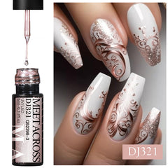 YICKYUE  -  5ml Silver Gold Metallic Liner Gel Super Bright Mirror Effect Painting Drawing Line French Gel Nail Art Varnish