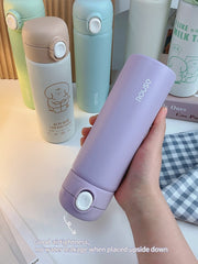 Cute Japanese Cartoon Bomb Buckle Thermos Mug Ladies 304 Stainless Steel Student Water Cup Portable Compact High-value Mug