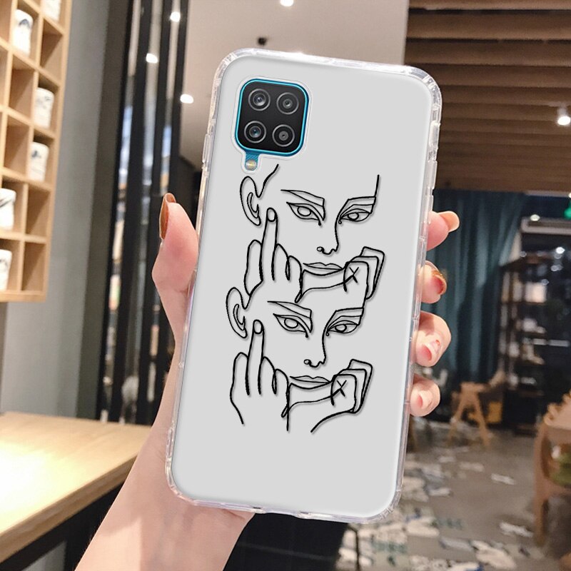 For Samsung S20 FE Case Abstract Clear Funda S10 S22 S20 Plus S21 Ultra A53 A33 A12 A02 A21S A22 A32 A50 A51 A52 A71 A72 Cover