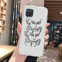 For Samsung S20 FE Case Abstract Clear Funda S10 S22 S20 Plus S21 Ultra A53 A33 A12 A02 A21S A22 A32 A50 A51 A52 A71 A72 Cover