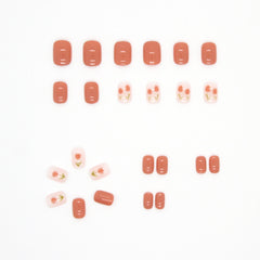 24pcs/box Detachable Fake Nails Tulip Full Nail Art Tips Colorful Beauty Nail Artificial False Nails Tips With Wearing Tool