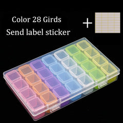 28/56/224 Slot Transparent Plastic Storage Box Diamond Painting Accessories Tool Nail Art Rhinestone Bead Storage Box