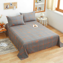 3pcs Set Soft Brushed Thicken Bedsheet All-season Student Dormitory Bed Sheet King Queen Size Flat Sheet with 2pcs Pillowcase