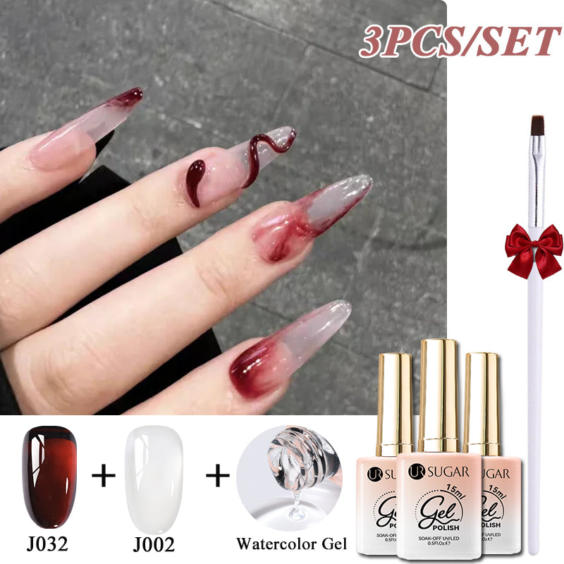 YICKYUE  -  15ml Clear Watercolor Gel Polish Set Semi Permanent Nail Art Gel Varnish UV LED Soak Off Spreading Effect Autumn Winter