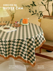 Yickyue Simple And Generous Rural Style Home Dining Table Cloth Restaurant Rectangular Picnic Plaid Cloth Red Checkered Tablecloth
