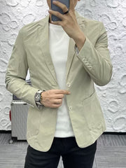 Hearujoy Spring Autumn Man Suits Business Casual High Quality Long Sleeves Jacket Tops Light Ripe Style Men's Small Suit Coat Streetwear