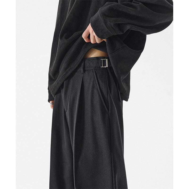Hearujoy Streetwear Italian Style Men Naples Suit Pants Pendant Advance Sense Loose Straight Trouser Summer Fashion Casual Pant Handsome