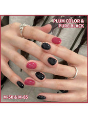 YICKYUE  -  2pcs 15ml Black Pink Gel Nail Polish Starter Pure Soak Off No Wipe Nail Gel Polish Suitable For Christmas