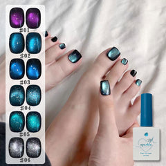 YICKYUE  -  1-6PCS 12ML Dark Night Starry Cat's Eye Gel Nail Polish 2025 Autumn and Winter Flash Long-lasting Whitening Glass Bead Nail Art