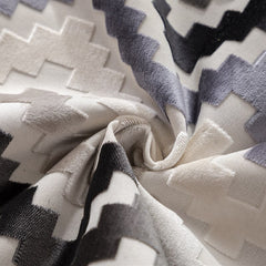 Velvet Cushion Cover Soft Pillow Cover Zigzag Grey Coffee Blue Durable Thick Home Decorative for Sofa Bed