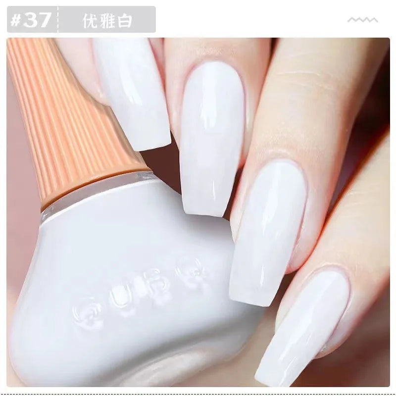 YICKYUE  -  12ml Nail Polish Oil-based Nail Polish No-bake Quick Dry Non-tear Small Glitter Transparent Red Blue Green Nude 45 Colors