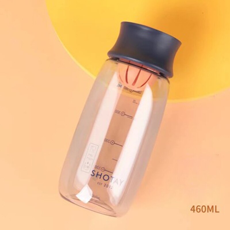 460ml Transparent Water Bottles BPA Free Creative plastic Juice Drinking Bottle With Portable Rope Travel Tea Cup