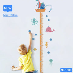 Height Measure Wall Stickers for Baby Rooms Cartoon Animals Wall Decal for Kids Rooms Growth Chart Nursery Room Decor Wall Art