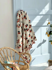 3D Cherry Strawberry Jacquard Wool Mixed Baby Blanket Sweet Baby Girl Swaddle Blanket Crib Beddings Newborn Receiving blanket