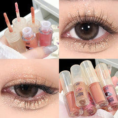 YICKYUE  -  Brown Glitter Liquid Eyeshadow Stick Contour Blush Pigment Fine Shimmer Matte Natural Cheek Milk Coffee Shadow Cream Eye Makeup