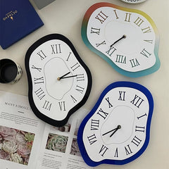 Yickyue CuteLife Nordic Acrylic Blue Large Wall Clock Living Room Home Decoration Clock Stylish Desktop Silent Modern Design Wall Clock