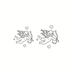 Waterproof Temporary Tattoo sticker Cute Love Angel Fake Tattoos Arm Cupid's Arrow for Men Women Body Temporary Tatto Sticker