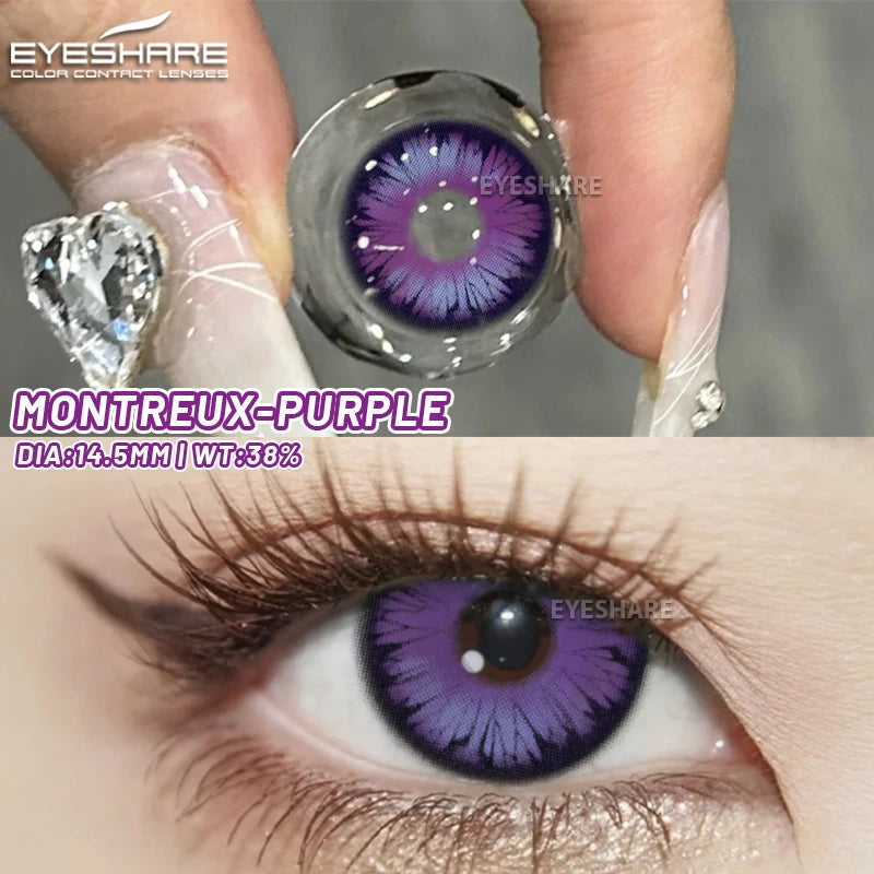 YICKYUE  1pair Color Contact Lenses for Eyes Purple Lenses Cosplay Pink Contact Lenses Yearly Red Eye Lenses Y2k Eye Lenses