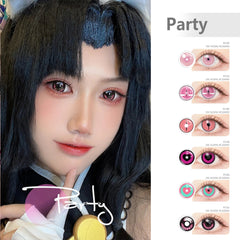 YICKYUE    Anime Cosplay Color Contact Lenses 2Pcs Myopia Colored Contact Lenses Half Yearly Halloween Lens Party Cute Eye Lenses
