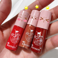 Moisturizing Velvet Mini Glitter Clear Lip Gloss Long Lasting Matte Air Lip Glaze Tint Sexy Red Liquid Lipstick Makeup Cosmetic