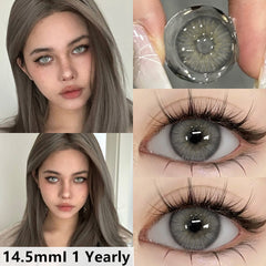 YICKYUE  -  2 pcs/pair New Color Contact Lenses for Eyes Green Contact Lenses Colorful Fashion Gray Contact Yearly Brown Eye Lenses