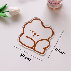 Yickyue Kawaii Bear Egg  Acrylic Coaster For Coffee Mugs Glass Cup Mat Cute Original Heat Insulation Anti-skid Mat Kitchen Accessories