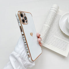 Luxury Plating Love Soft Case For iPhone 11 12 13 Pro Max Mini XR X XS 7 8 Plus SE 2 2020 Solid Color Silicone Shockproof Cover