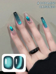 YICKYUE  -  1PC Green cat Eye gel nail polish, UV LED curing, long-acting fast drying nail art gel