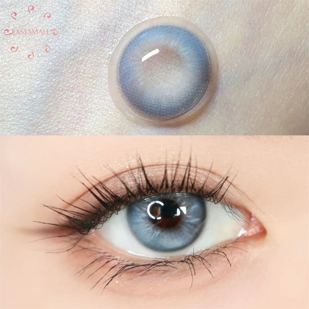 YICKYUE  Elsa Green Contact Lenses for Eyes Natural Yearly Contact Lens Big Beauty Pupil Degrees Prescription Myopia