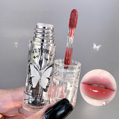 YICKYUE  -  6 Colors Water Mirror Lip Glaze Natural Jelly Gloss Lasting Hydrating Moisturizing Nude Pink Clear Tint Makeup Lipstick Cosmetic