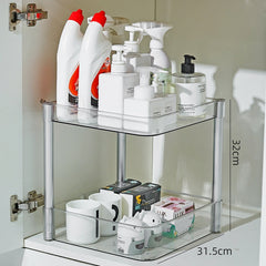 Yickyue Multifunctional Kitchen Rotating Shelf Floor Multi-layer Removable Cart Fruit and Vegetable Snacks Transparent Storage Rack
