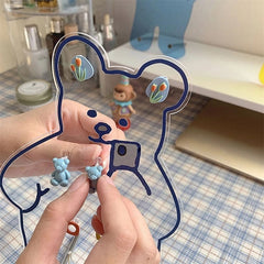 Acrylic Cute Bear Earring Display Stand Korean Ins Jewellery Holder For Earrings Ring Necklace Bracelet Earring Holder Ornaments