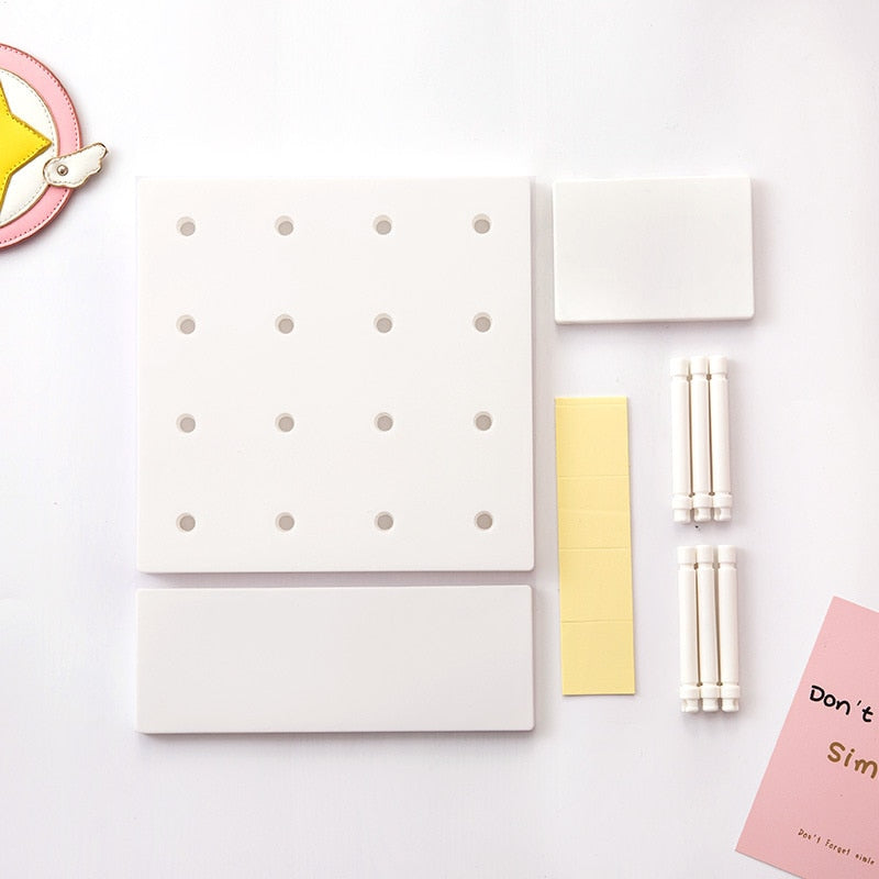 Wall-Mounted DIY Hole Board Rack Holder Home Hole Board Shelf Room Decor Hole Plate Organizer Holder Toy Blind Box Storage Board
