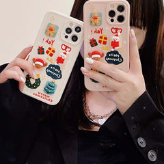 Santa Claus Christmas phone case for iphone 11 12 13 pro max 7 8 plus xr xs max x cute cartoon 3d lovely shockproof cover capa