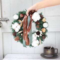Yickyue 1Pack Christmas Rattan Wreath Pine Natural Branches Berries&Pine cones for DIY Christmas Wreath Supplies Home Door Decoration