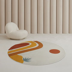 Round Rug Morandi Nordic Ins Style Living Room Carpet Computer Chair Floor Mat Bedroom Carpets Children's Bedroom Bedside Rugs