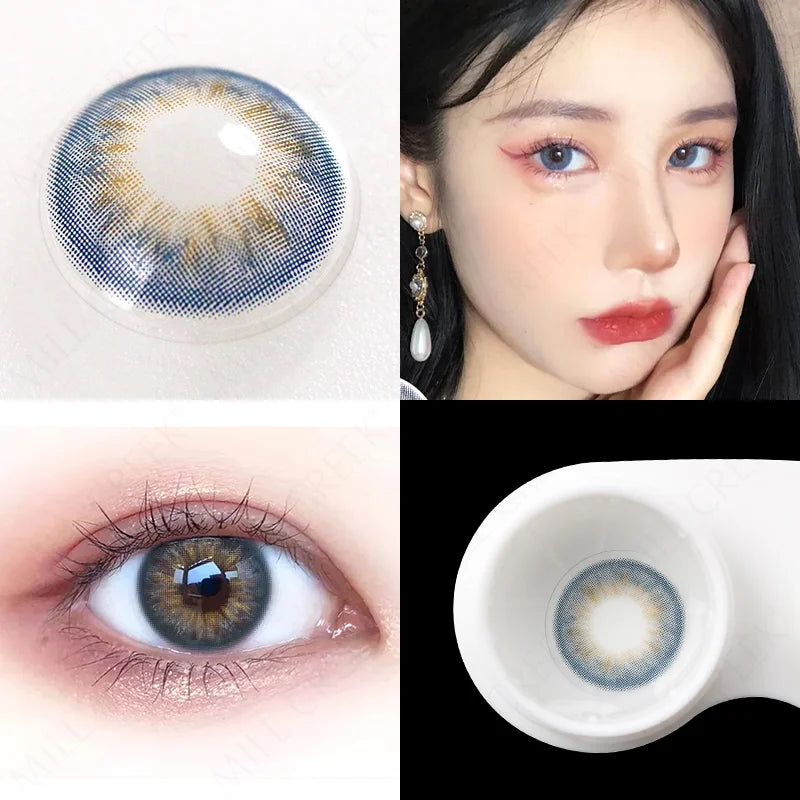 YICKYUE  -  Natural Color Lens Eyes Contact Lenses For Eyes Beauty Contact Lenses Eye Cosmetic Color Lens Eyes 2 Pair Yearly