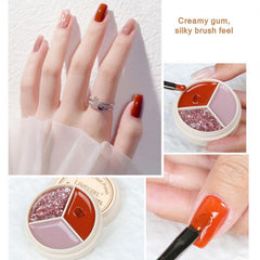 Yickyue Three-color Solid Cream Nail Gel Polish Canned Semi-Permanent Soak Off UV Varnish Gel Nail Art Design Nail Polish TSLM1
