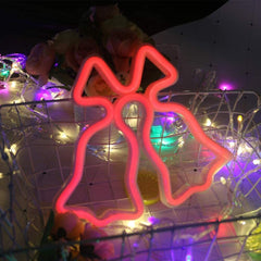 W&G Christmas Decoration Ins LED Neon Lights Christmas Tree Elk Bells Modeling Night Lights Home Decoration Atmosphere Lights