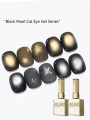 YICKYUE  -  2 Colors 15ML Black pearl cat Eye Nail Gel Set Semi Permanent Nail Art Soaking UV LED Nail Salon DIY Nail Salon Gel