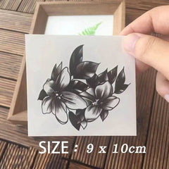 Waterproof Temporary Tattoo Black Sketch Flower Body Art Fake Tattoo Flash Tatto Arm Leg Female Male