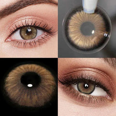 YICKYUE  Norko Blue Contact Lenses 12 Months Wear Fashion Brown Colored Contact Lens Natural Gray Pupils Makeup Eyes Contacts