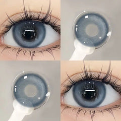 YICKYUE  -  2pcs Korea Nature Fashion Colored Contact Lenses with Myopia Diopter Eyes Blue Eye Lenses Beauty Pupil New Fast Shipp