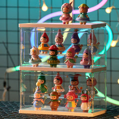 Acrylic LED Storage Box Double Layer Figures Collectible Display Box Ornaments Decoration Showcase Perfume Cosmetics Container