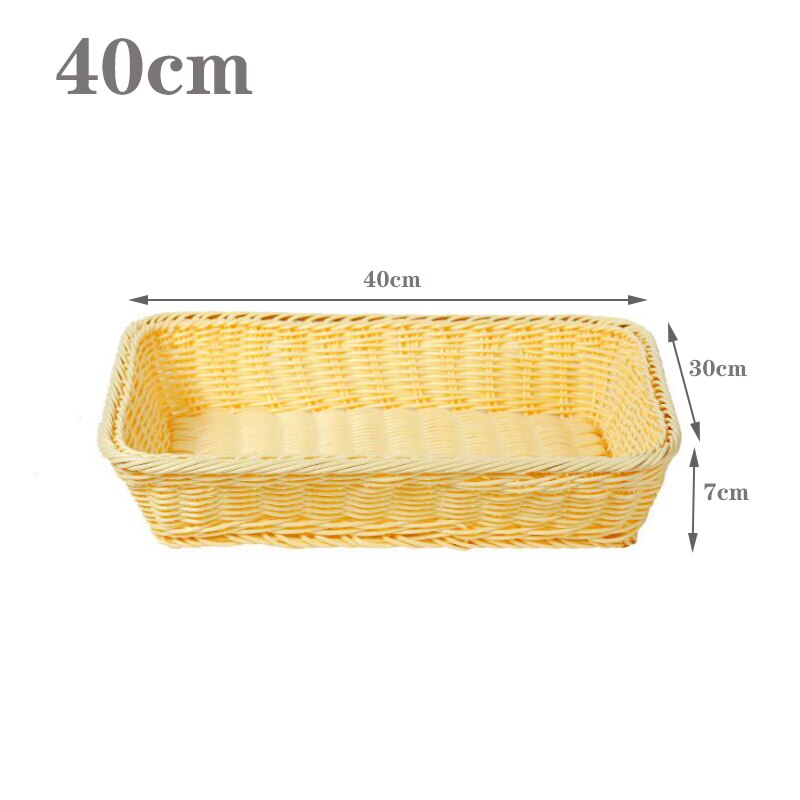 Hand-woven Basket Organizers Breadbasket Rangement Organisation Rattan Picnic Basket Storage Box Fruit Basket Imitation Rattan
